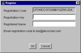 DecoChek Registration screen