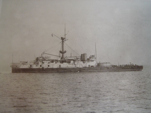 The majestic HMS Victoria, biggest ship in the world, carried the largest deck guns ever constructed...